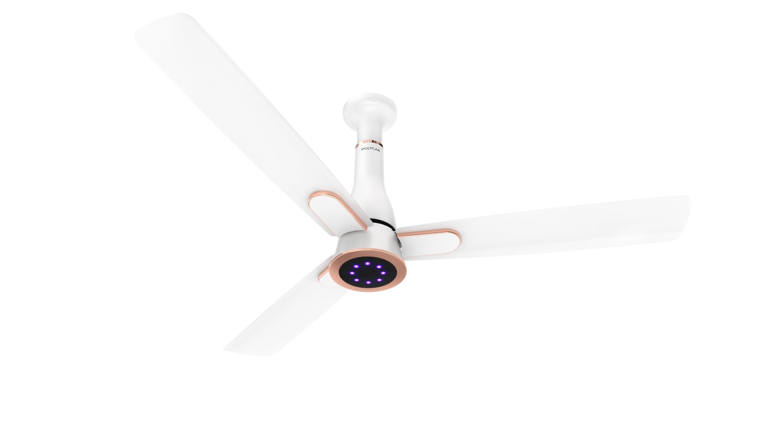 Polycab AEROFAME LED 1200mm 5-Star BLDC, Remote Ceiling fan for Living Room| 8 LED Speed Indicator | High Air Delivery, 25 Speed Control | 3-yr Warranty【Everest White RoseGold】-image-40