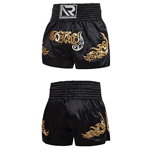 Qahdeikd Muay Thai Shorts Boxing Fight Kickboxing Grappling Training Workout Gym Shorts For Men Women Kids thumb #2