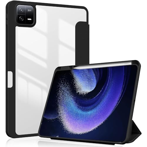 MOCA Xiaomi Pad 6/Pad 6 Pro Case 11-inch, Auto Wake & Sleep Slim Trifold Stand Case Cover with Pencil Holder, Clear Trasparent Back Shell Csae for Xiaomi Pad 6 2023 (Black) (B0CJ2FSSW9) Amazon Price History, Amazon Price Tracker