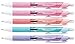 Uni Ball Jetstream Extra Fine & Micro Point Click Retractable Roller Ball Pens Rubber Grip Type 0.38mm - Black Ink - 5 Body Color Value Set