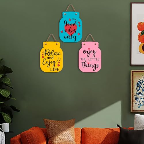 Image of Zesta Wooden Wall Hanging Decorative Items /Hanging Home Wall Decor Items /MDF Decoration Items for Home /Cute Wall Art For Living Room /Home Decor Items Living Room (JAR-07)