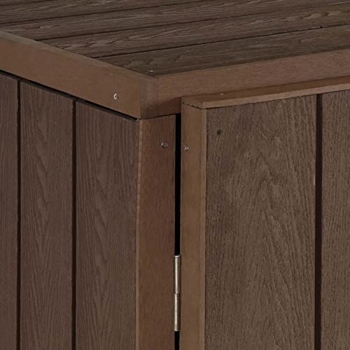 1er WPC-Mülltonnenverkleidung Erweiterung HWC-J28, Premium Mülltonnenbox, Metall Holzoptik - braun