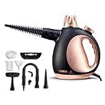 Tower THS10 Handheld Steam Cleaner with 9 Accessories, 250ml Water Tank, 3 Minute Heat-up, 1050W, Blush Gold, T134000BLG