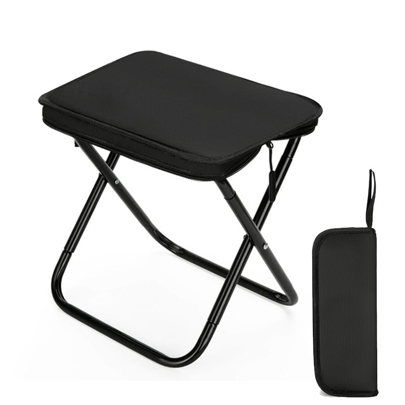 Silla Plegable Camping, Taburete Plegable con Bolsa, Taburete Plegable Portátil, Silla Plegable Ligera, Mini Silla de Camping con Bolsa de Transporte para Pesca Senderismo Acampada Picnic Viaje