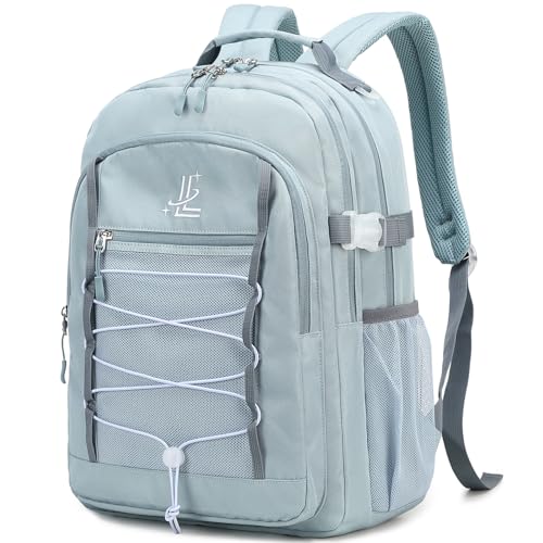 Lanola Travel Backpack Durable Middle Schoolbag Travel Bag for Men & Women Lightweight College Student Backpack - Gray Blue