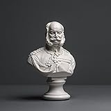 Kaiser Wilhelm I Skulptur aus hochwertigem Zellan, echte Handarbeit Made in Germany, Büste in weiß, 17cm