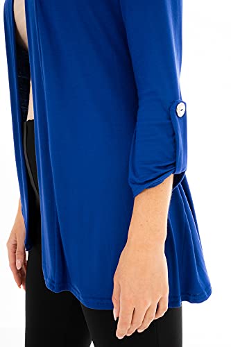 Image of Loxdonz Women's Open Front Cardigans Casual 3 /4 Sleeve Cardigan Soft Lightweight Top