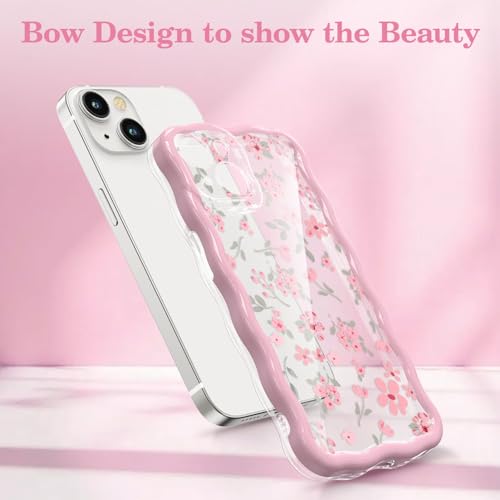 Coque iPhone 11 fleur rose étui transparent esthétique en TPU fin - 3