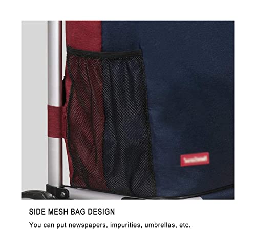 QUANLI Faltbarer Einkaufstrolley, 50 l, Aluminiumlegierung, Einkaufswagen mit wasserdichten Taschen, Rädern, groß… – Bild 6