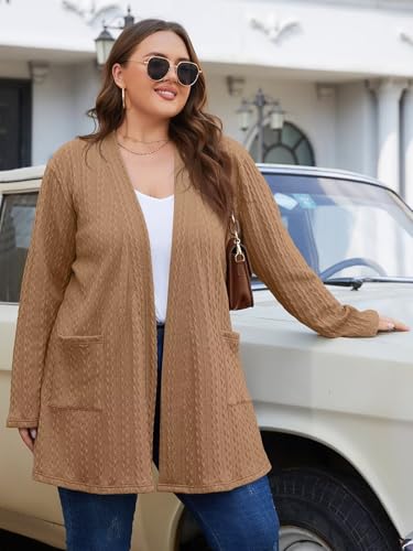 Image of BELAROI Plus Size Cardigan Sweaters for Women 2026 Pockets