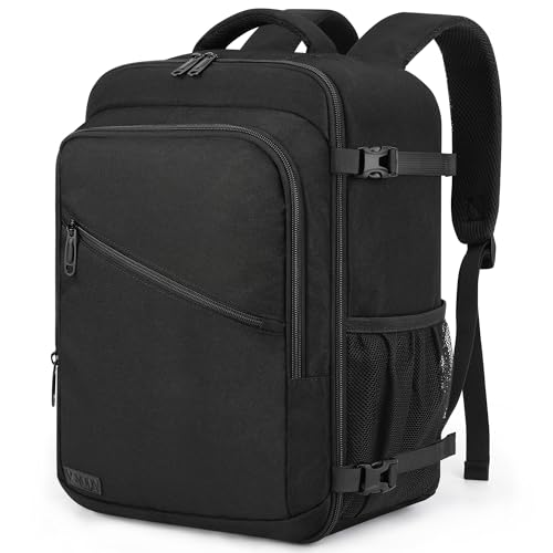 VSNOON Mochila Viaje Cabina Avion 40x30x20 Equipaje de Mano 40x30x20 para Vueling 25L Bolsa de Viaje Hombre Mujer Maletas de Viaje Cabina Mochila Portatil, Negro