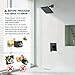 Wintap Square Rainfall Shower Head, Matte Black 8 Inch Shower Faucet Set Shower System, Wall Mount Shower Valve and Trim Kit