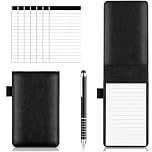 YEVON A7 Leather Pocket Notebook Cover with Pen Set, Mini Flip Pocket Notebook Holder with Refills, Portable A7 Pocket Notepad for Office Travel – 9PCS