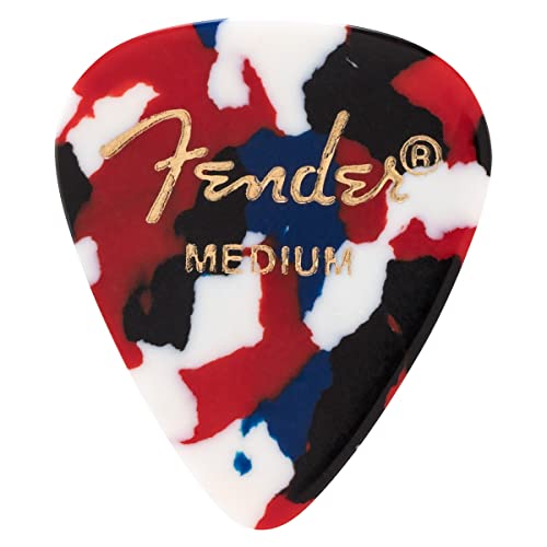 Image of Fender Classic Celluloid Guitar Picks 351 Shape, Guitar Accessories, Confetti, Medium, 12-Pack