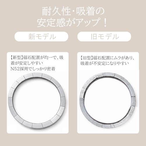 スマート良品 【2026年モデル】 Mag-Safe対応 スマホリング つけたまま充電 両面マグネット式 冷蔵庫 金属面吸着OK ソフトシリコン 薄型軽量 落下防止 メタルリング付き マグセーフ リング iPhone 17 16 15 14 13 12 Pixel Galaxy 対応 (06 オリーブグレー)