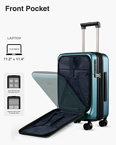 Luggex Carry On Luggage With Pocket Compartment - Pc Hard Shell Suitcase With Charger Built-In Usb Port - Expandable Luggage Airline Approved With Spinner Wheels #TOP2