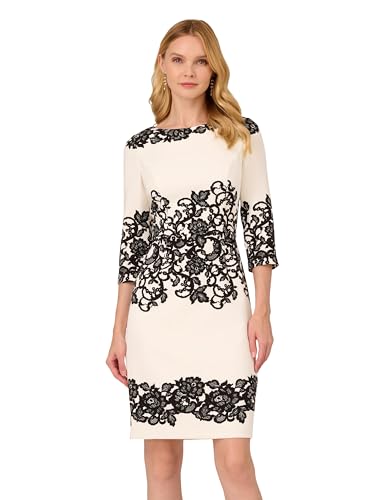 Adrianna Papell Women's Scroll Lace Short Dress