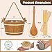 Sauna Accessories Kit 6PCS,Handcrafted from Canadian Premium Red Cedar Wood,Sauna Bucket and Ladle Set with Thermo-Hygrometer, Sand Timer, Brush, Exfoliating Stone – Sauna Gift Set for Home Steam Room