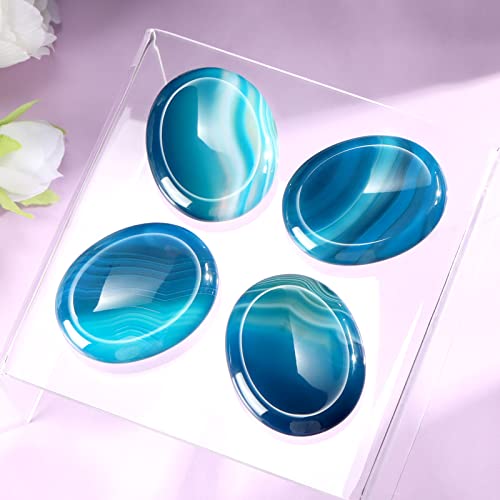 Artistone Crystals Thumb Worry Stone Hand Carved Chakra Healing Crystal Pocket Palm Stones For Anxiety Stress Relief Meditation Massage 2 Inch（Blue Agate） #TOP3
