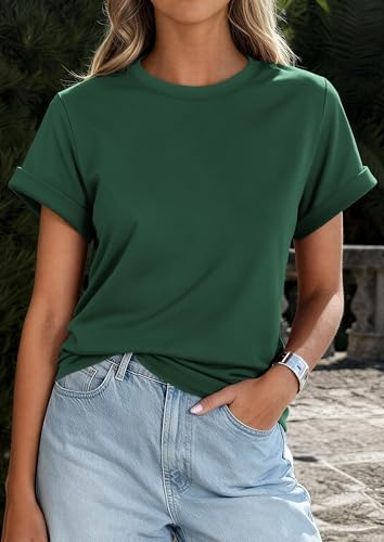 Image of PRETTYGARDEN Womens Summer Tops Short Sleeve Shirts