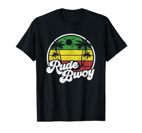 Rude Bwoy Vintage Jamaica Reggae Jamaicano Boy Retro Regalo Camiseta