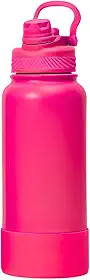 Garrafa Térmica de Água 1 Litro com Alça Garrafinha 2 em 1 com Canudo e Saída Livre em Inox e Sistema Térmico a Vácuo (Pink)