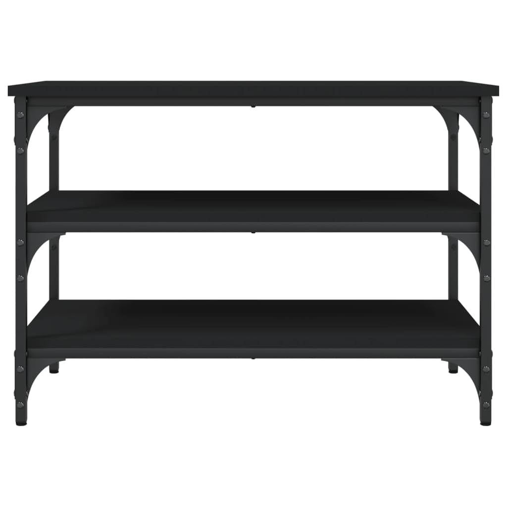Stojak na buty czarny 70 x 38,5 x 49 cm z drewna wielowarstwowego z 3