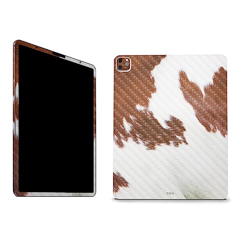 Image of MightySkins Carbon Fiber Skin Compatible with Apple iPad Pro 12.9 inch M2 6th Gen (2022) Full Wrap Kit - Cow Hide | Protective, Durable Textured Carbon Fiber Finish | Easy to Apply | Made in The USA