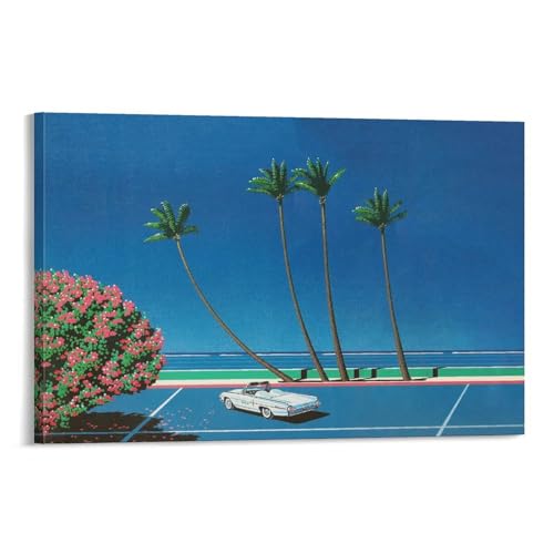 Toile tropicale vintage Hiroshi Nagai déco murale tableau 20 x 30 cm