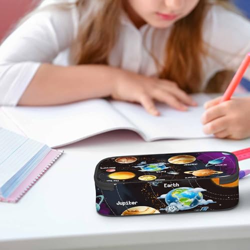 Image of Solar System Pencil Bag Planets Rockets Sun Earth Mars Universe Big Capacity Pencil Case Pencil Pouch Pen Bag for School Students Boy Girl Men Women