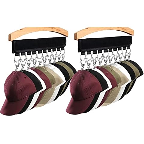 Yeefeoch Hat Organizer for Hanger - Baseball Caps Rack, Multifunctional Coat Rack-Closet Storage Expert, Hat Racks Holder (2Pack) Cover