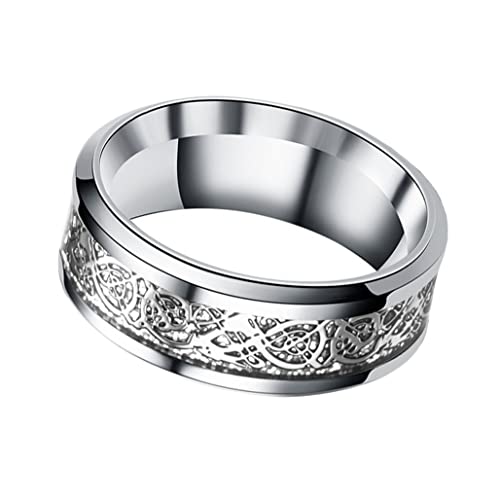 Anneaux de dragon dragon anneaux de dragon en acier inoxydable avec un motif de dragon bijoux de dragon pour hommes et femmes Cover