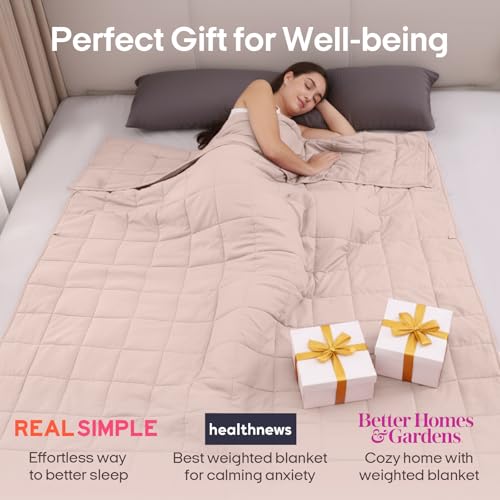 Image of ZonLi Weighted Blanket for Adults(80 inchx87 inch, 20lbs,Light Pink) King Size High Breathability Cooling Heavy Blanket, Soft Material with Premium Glass Beads,All-Season.