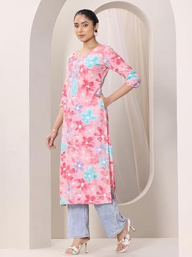 Image of Gerua by Libas Printed Silk Blend Straight Kurta Suit