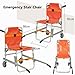 Orange EMS Emergency Evacuation 2 Wheel Stair Chair Lift Foldable Aluminum Lift Stair Chair with 3 Adjustable Straps and Black Quick Release Buckles Mobility Aids Equipment Transfer Wheelchair