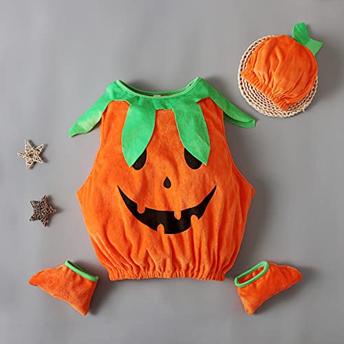 NLGToy Conjunto de 3 peças de colete de lã macia para o dia das bruxas para meninos e meninas, Laran