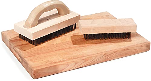 Image of Carlisle FoodService Products 4067600 Ergonomic Steel Butcher Block Scratch Brush, 9-3 /8 inch