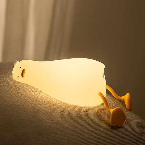 Lámpara nocturna LED de pato reclinable para niños