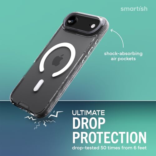 Image of Smartish iPhone Air MagSafe Clear Case + Screen Protector - Magnetic Slim Case - Anti-Yellow Thin Grip Cover + 2-Pack Tempered Glass Screen Protectors for Apple iPhone Air - Clearly Clear