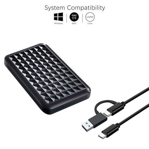 Tianken 500GB Ultra Slim Portable External Hard Drive USB 3.1 Type C 2.5'' HDD Storage for PC, Mac, Laptop, PS4, PS5, Xbox one - image 3