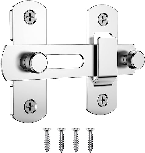 Image of DRUCILA 1Door Lock Hardware, Stainless Steel Gate Latches Bar Flip Latch Safety Door Bolt Lock, Sliding Door Barn Latch Lock Suitable for Garden, Bathroom, Outdoor, Garage, Window, Coop. (Door Lock)