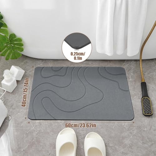 Alfombrilla de piedra para baño lavable y absorbente 7