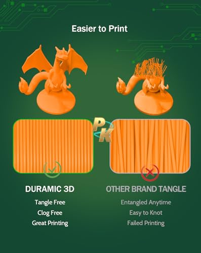 Image of DURAMIC 3D PLA Filament Basic for 3D Printer Neatly Wound Easy Printing | 3D Printing Filament 1.75mm, Dimensional Accuracy + /- 0.02 mm, Fit Most FDM 3D Printers 1KG PLA Orange