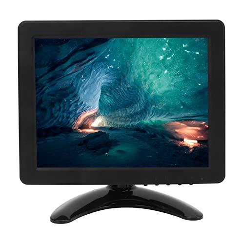 HEEPDD 8-Zoll-tragbarer Monitor, Erstaunliches Seherlebnis 8-Zoll-TFT-LED-Monitor mit Fernbedienung und Zwei Lautsprechern für Computer (EU-Stecker)