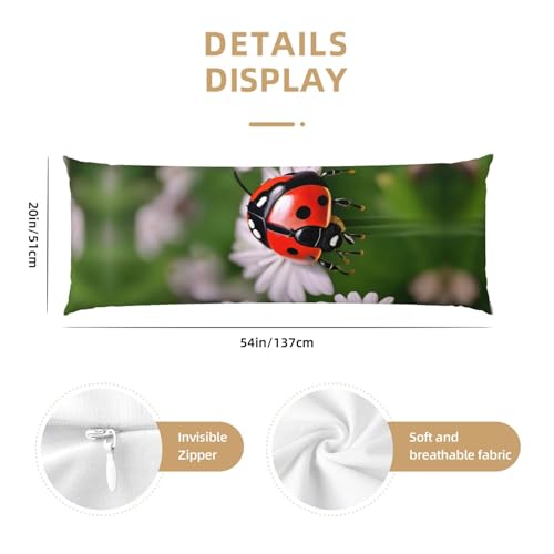 Housse de coussin de corps à imprimé marguerites taie oreiller esthétique