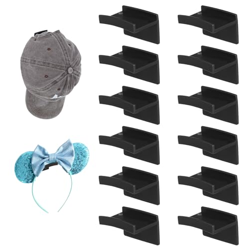 Tyqour 12 peças minimalistas penduradas cabideiras para chapéus adesivos para parede forte suporte d