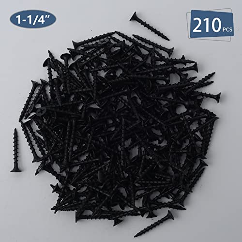 image for JEGONFRI 210pcs #6 × 1-1/4 inch High Hardness Drywall Screws, Black, 