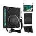 ZenRich New iPad 9.7 2017 2018 Case,360 Degree Rotatable with Kickstand,Hand Strap and Shoulder Strap case, 3 Layer Hybrid Heavy Duty Shockproof case for iPad 9.7 5th/6th Generation (Black)