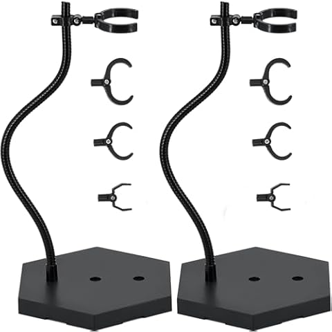 Yocoolfun Large Action Figure Stand for 1/6 1/9 1/12 Scale Figures,Doll Display Stands for Gundam 12",8",6" HG/RG/SD,Action Figure Display Holder Model Support Stand Black with Screwdriver 2 Pack Cover