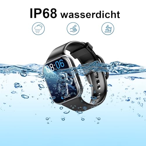 Jugeman Smartwatch Damen Herren, Fitnessuhr 1,69/'' HD Farbdisplay, 25 Sportmodi Fitness Tracker Uhr...